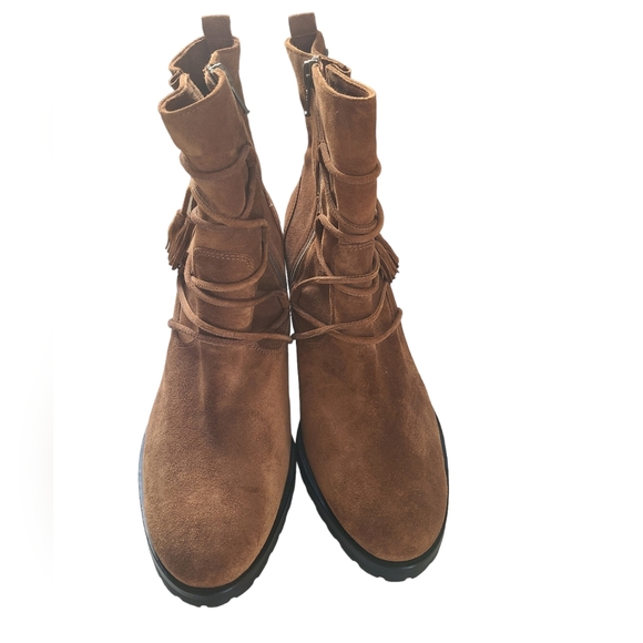 Kennel & Schmenger Gortex Sue Lace Tan Suede Ankle Booties Size 6.5 - Picture 6 of 10